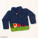 Blue acrylic C Knits vehicle sweater for children, suitable for ages 0-3 months to 3-4 years