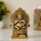 Multi-colored poly resin Lord Kuber statue for wealth and harmony, decorative showpiece for home