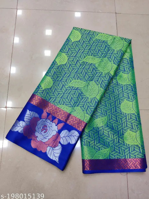 Fancy new soft heavy Banarasi silk saree in free size, rich Banarasi silk net blouse