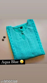 Georgette women's kurti, premium collection, chikankari pattern, three-quarter sleeves, India-made