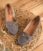 Grey synthetic slip-on ballerinas by Urban Twin - versatile casual footwear for women's everyday style and comfort