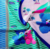 Cartoon printed cotton Jaipuri bedsheet with 2 pillow covers, ideal for adult summer use in a kid's room. Indian origin