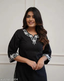 Rayon slub embroidered net kurta and Palazzo pant set, three-quarter sleeves for women, India origin