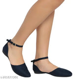 Blue velvet adjustable ankle strap sandals by Tod Wear for parties and daily wear