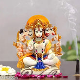 Handcrafted multi-colored Panchmukhi Hanuman statue, 6 inches high resin figurine for home temple or office decor, Indian spiritual art