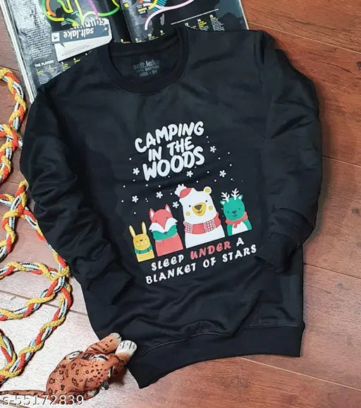 Boys winter fleece round neck sweatshirts pack of 3, polycotton, printed net, long sleeves for kids sizes 4-13 years (India)