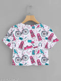 Printed polyester short sleeve women's cycling t-shirt in various sizes: S, M, L, XL