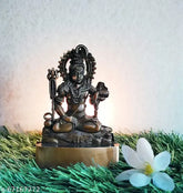 Gold-plated small Shiv Idol, copper finish, handicraft for car dashboard or home decor