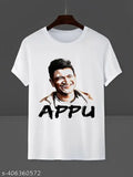 Puneeth Rajkumar Power Star polyester short-sleeved t-shirt featuring printed APPU design, India origin