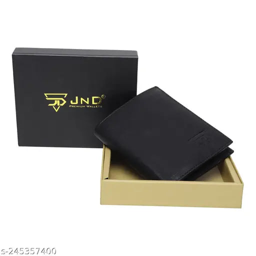 Black faux leather wallet for men, 8 card slots, credit/debit pockets, currency compartment, and more. Regular size: 12cm x 9cm. Imported leather wallet from India
