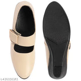 Striped synthetic wedge bellies, lightweight and comfortable for women's formal wear. Available in sizes IND-3 to IND-8