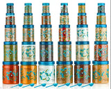 Green premium plastic dry fruit jars set, includes 2000ML, 1200ML, 650ML, 350ML, and 250ML containers with a pack of 30 spoons for grocery storage