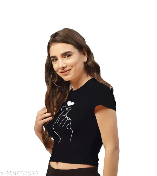 Quirky Trails cotton blend crop top t-shirt pack for women, vibrant printed design, round neck style, versatile casual wear