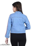 Vibrant denim jacket (color: white, green, black) from Zooni Collection for winter wear - high quality, long sleeves, size S-XL