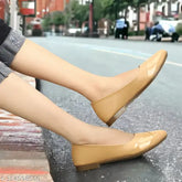 PU ballerinas, colorblocked bellies by Rimezs, India-sized 4-8