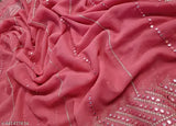 Exquisite Georgette 9mm Sequence & Zari Work C Pallu Sari with Boluse, latest trending design Indian ethnic couture