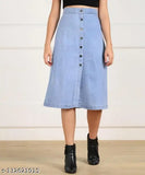 Denim western skirts for women, unique & fashionable, solid pattern, size 28/30/32 inches from India