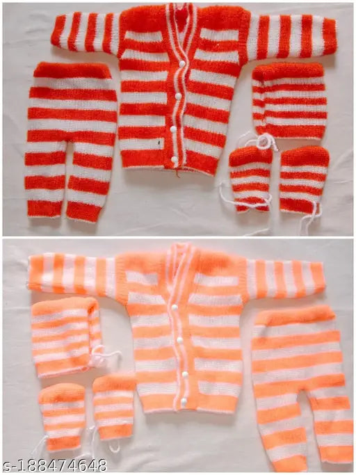 Wool striped sweater for girls, comfy and flawsome, 0-3 months origin India