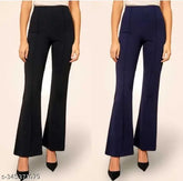 Women's trendy fit ballbottom, cotton blend solid bottom jeans with long elastic, easy to wash, waist size 34, length size 37, hip size 14