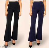 Women's trendy fit ballbottom, cotton blend solid bottom jeans with long elastic, easy to wash, waist size 34, length size 37, hip size 14