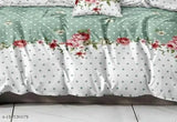 Glace cotton floral fancy bedsheet, superfine double queen set with 2 pillow covers - upgrade your summer bedroom style