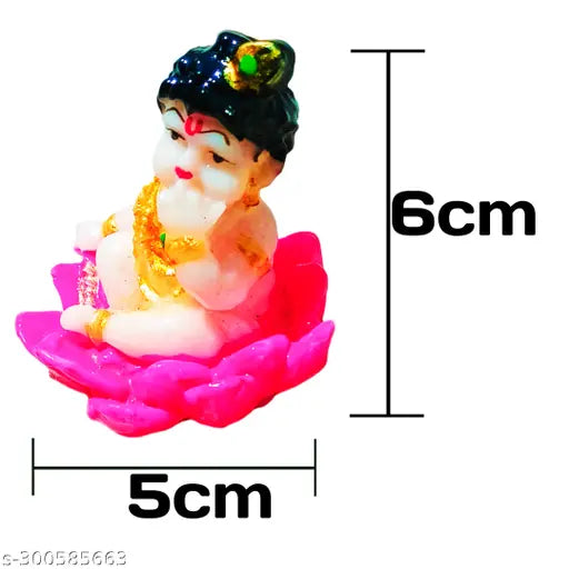 Krishna idol, high-quality polyresin, 5cm x 6cm x 5cm, Indian artisan crafted, Lord Krishna statue for home decor or gifting