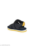 Navy blue synthetic leather closed-toe sandals for boys' casual wear, featuring Velcro fastening and TPR sole - ideal for ethnic wear & smart casuals