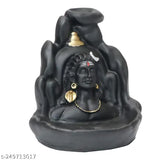 Handcrafted Adiyogi Shiva Statue with incense holder, premium polyresin, Indian decorative showpiece with 60 free fragrance incense cones