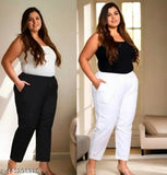 Stretchy cotton trousers jeggings for women & girls, solid-colored, India origin