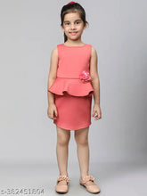 Coral polyester bodycon mini dress for kids (2-10 years), toy balloon style