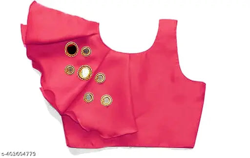 Yellow embellished taffeta lehenga choli set for girls, sleeveless crop top with mirror work lehenga and cotton blend dupatta