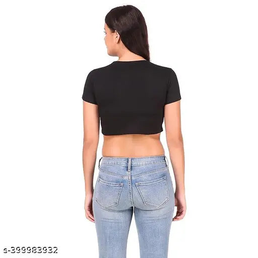 Peach cotton blend crop top pack of 2, Indian women's fashion with printed pattern, short sleeves and flattering crop length