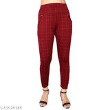 Trendy checked lycra jeggings for women, essential casual wear with stretch, India-made