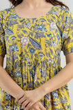 Soft cotton Jaipuri print Anarkali Kurti, perfect for casual to formal events on diverse occasions. Versatile design in maxi length, originating from India