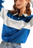 Blue colorblocked cotton blend full sleeve t-shirt, specially designed for women's comfort in vibrant hues, made in India