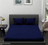 Modern homes cotton striped fitted sheet, 300 thread count, deep pocket design, hotel-quality linen on bed