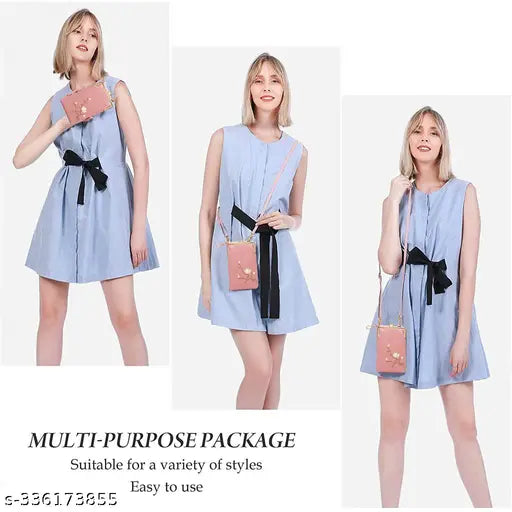 Floral net PU small crossbody phone sling bag for women, 3 compartments, kiss lock front pocket, credit card slots & zipper coin pocket