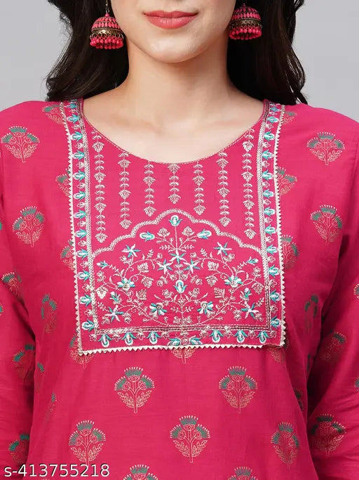 Gray Rayon Rayon Three-Quarter Sleeves Kurta with Palazzos, Zari Woven Net Pattern - Elegant Spring Vibes Party Outfit for Women