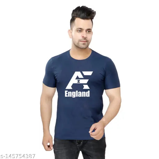 Printed men's round neck cotton T-shirt, short sleeves, very soft & comfortable lightweight fabric, size M-XXL, India origin