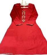 Wool three-quarter sleeve kurti, solid pattern, Indian handcrafted clothing for women, M-XXXL sizes available