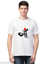 White cotton-blend men's regular fit T-shirt with Maa logo, self-design net, short sleeves