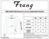 Navy cotton women's full-sleeve sweatshirt with kangaroo pocket, solid design, XXL size (bust: 44in, length: 30in, shoulder: 20in), winter wear