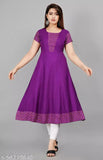 Rayon Anarkali dress, solid combo, short sleeves, women's fashion from India