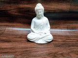 White polymarble Buddha statue, 55-inch tall, resin material, home or office decor