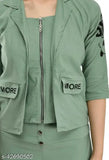Cotton blend printed three-quarter sleeve chain jacket and pant jumpsuit set for women, Urbane Partywear India