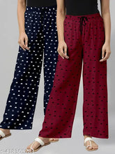 NavyBlueMaroon women's cotton maxi pyjama set - heart-printed, combo pack of 2