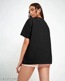 Cotton blend oversized t-shirt, trendy and stylish for women and girls. Printed design on short sleeves
