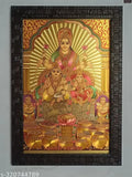 Lord Kuber Lakshmi Kuberan synthetic resin frame, 9x12 inches, Indian God of prosperity and wealth art print