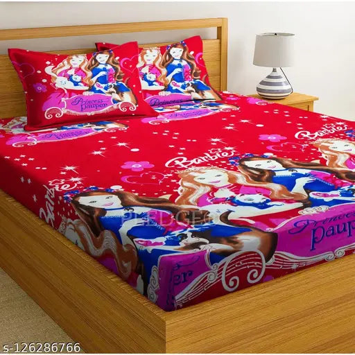 Cotton blend Mickey Mouse kids' double king size flat sheets with 4 pillow covers, ideal for summer