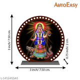 Multicolor acrylic Khodiyar mata idol for car dashboard or home decor, perfect for gifting and office use. Religious figurine with divine look and attractive design